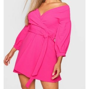 Boohoo plus Off Shoulder Skater Dress